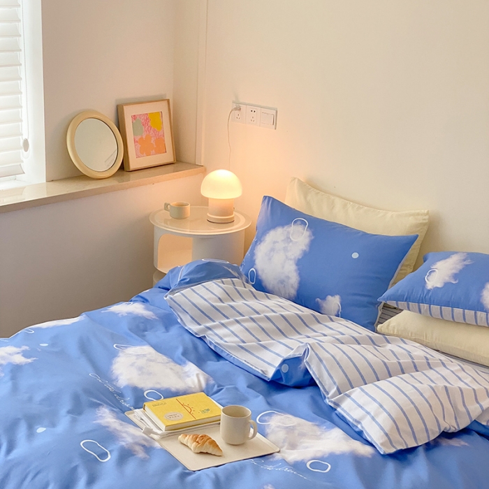 91家纺网 家纺一手货源 找家纺 2021窝米秋冬新品13070全棉四件套 云朵