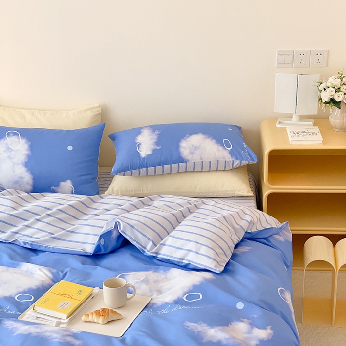 91家纺网 家纺一手货源 找家纺 2021窝米秋冬新品13070全棉四件套 云朵