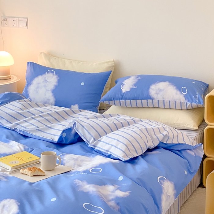 91家纺网 家纺一手货源 找家纺 2021窝米秋冬新品13070全棉四件套 云朵