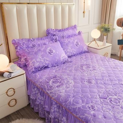 91家纺网 家纺一手货源 找家纺 （总）2021新款韩版夹棉床裙三件套