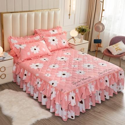 91家纺网 家纺一手货源 找家纺 （总）2021新款韩版夹棉床裙三件套