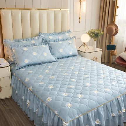 91家纺网 家纺一手货源 找家纺 （总）2021新款韩版夹棉床裙三件套