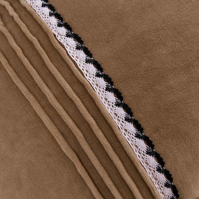 91家纺网 家纺一手货源 找家纺 绒兔兔 2021牛奶绒韩版揪花床裙四件套 咖啡