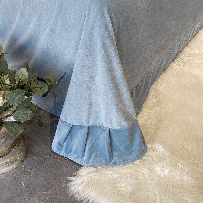 91家纺网 家纺一手货源 找家纺 澳梵 2021【艾利克斯】婴儿绒轻奢风刺绣四件套 艾利克斯-蓝灰