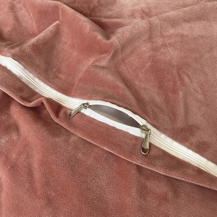 91家纺网 家纺一手货源 找家纺 澳梵 2021【爱神系列】婴儿绒轻奢风刺绣四件套 爱神-南瓜色