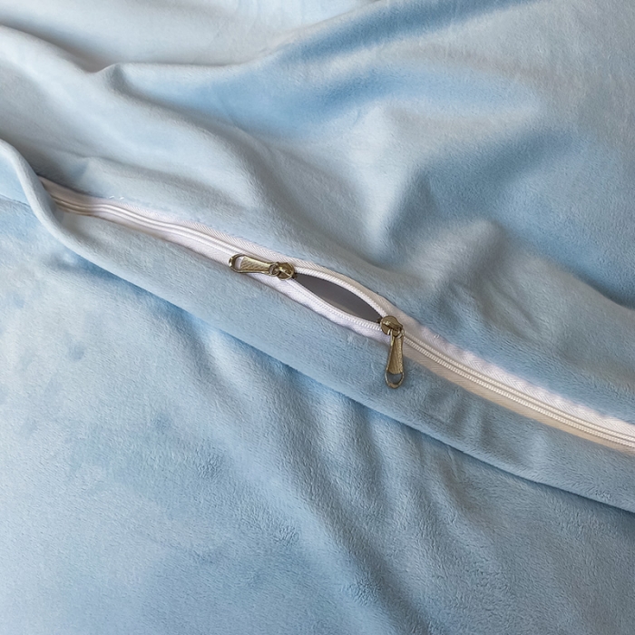 91家纺网 家纺一手货源 找家纺 澳梵 2021【爱神系列】婴儿绒轻奢风刺绣四件套 爱神-浅蓝