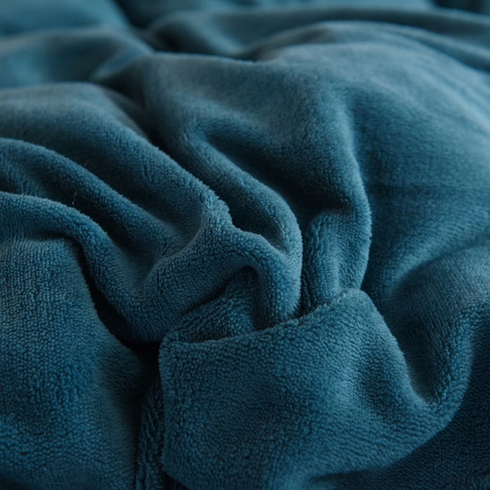 91家纺网 家纺一手货源 找家纺 甜之梦 2025牛奶绒纯色拼色单品四件套被套（可定制尺寸）宝石蓝