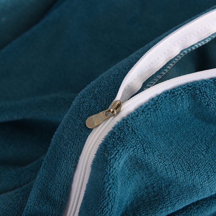 91家纺网 家纺一手货源 找家纺 甜之梦 2025牛奶绒纯色拼色单品四件套被套（可定制尺寸）宝石蓝