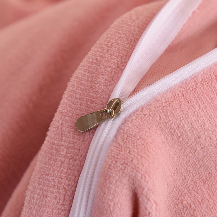 91家纺网 家纺一手货源 找家纺 甜之梦2025牛奶绒纯色拼色单品四件套被套（可定制尺寸）淡粉