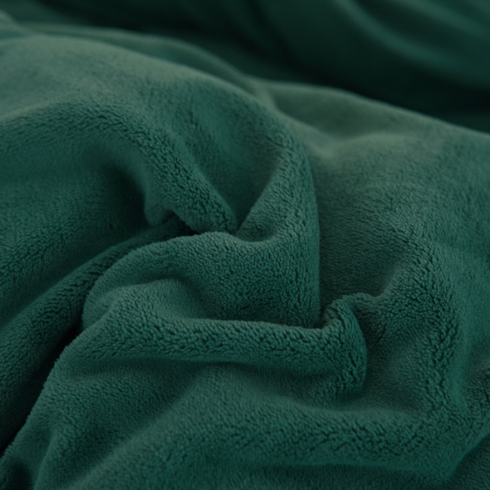 91家纺网 家纺一手货源 找家纺 甜之梦 2025牛奶绒纯色拼色单品四件套被套（可定制尺寸）墨绿