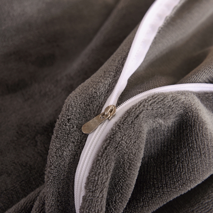 91家纺网 家纺一手货源 找家纺 甜之梦 2025牛奶绒纯色拼色单品四件套被套（可定制尺寸）深灰