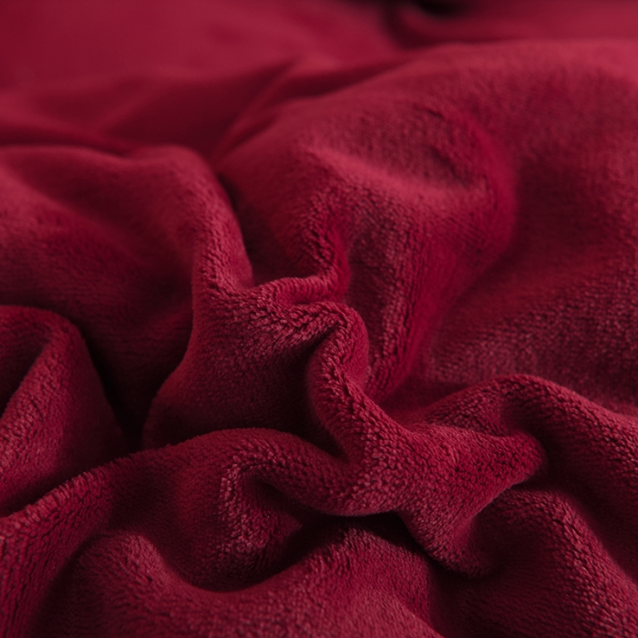 91家纺网 家纺一手货源 找家纺 甜之梦 2025牛奶绒纯色拼色单品四件套被套（可定制尺寸）洋酒红