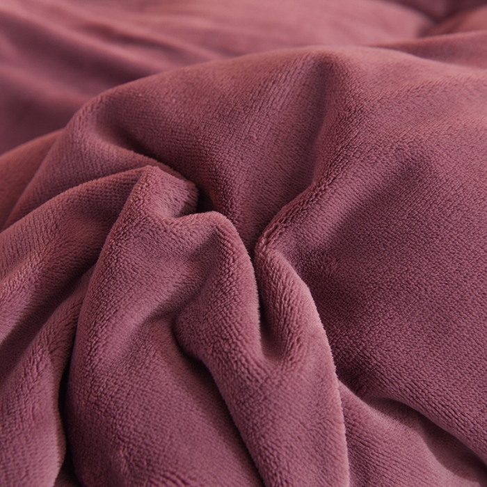 91家纺网 家纺一手货源 找家纺 甜之梦 2025牛奶绒纯色拼色单品四件套被套（可定制尺寸）紫豆沙