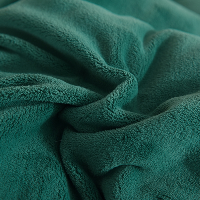 91家纺网 家纺一手货源 找家纺 甜之梦 2025牛奶绒纯色拼色单品四件套被套（可定制尺寸）墨绿＋嫩黄