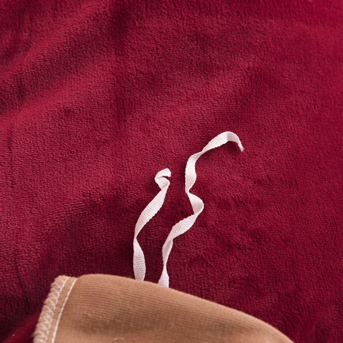 91家纺网 家纺一手货源 找家纺 甜之梦 2025牛奶绒纯色拼色单品四件套被套（可定制尺寸）洋酒红＋奶茶咖