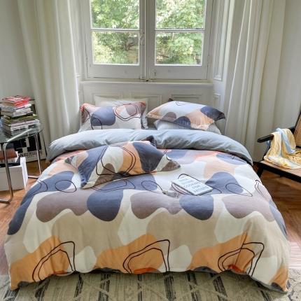 91家纺网 家纺一手货源 找家纺 （总）柚子  2021新款牛奶绒印花四件套