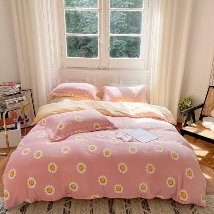 91家纺网 家纺一手货源 找家纺 （总）柚子  2021新款牛奶绒印花四件套