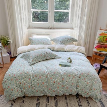 91家纺网 家纺一手货源 找家纺 （总）柚子  2021新款牛奶绒印花四件套