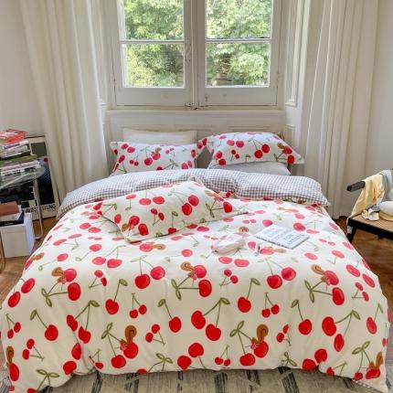 91家纺网 家纺一手货源 找家纺 （总）柚子  2021新款牛奶绒印花四件套