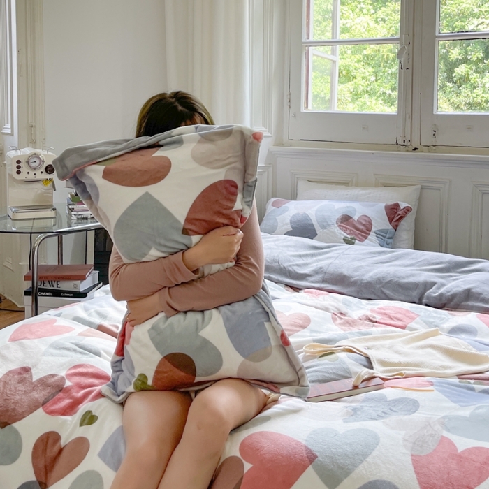 91家纺网 家纺一手货源 找家纺 柚子  2021新款牛奶绒印花四件套 采薇