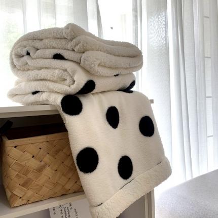 91家纺网 家纺一手货源 找家纺 美乐迪 2021双面羊羔绒毛毯 波点