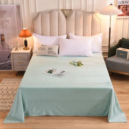 甜之梦 2025牛奶绒纯色拼色单品四件套床单（可定制尺寸）嫩绿