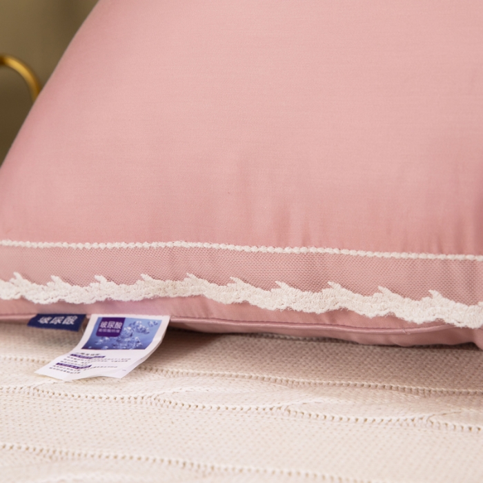 91家纺网 家纺一手货源 找家纺 (总)枕之坊 2021新款玻尿酸蕾丝水钻羽丝枕48×74cm