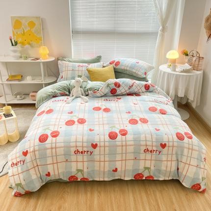 91家纺网 家纺一手货源 找家纺 （总）金爱家 2021新款牛奶绒暖边四件套