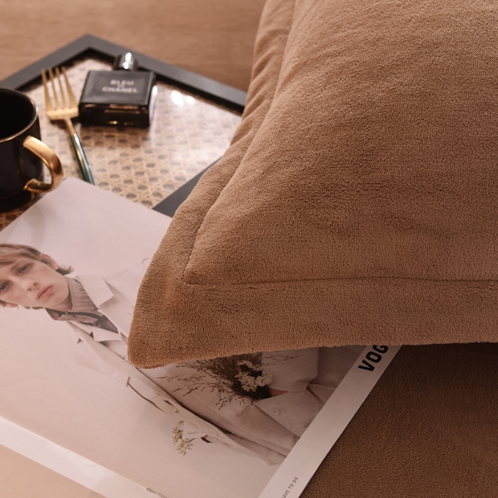 91家纺网 家纺一手货源 找家纺 甜之梦 2025新款牛奶绒单品枕套一对奶茶咖