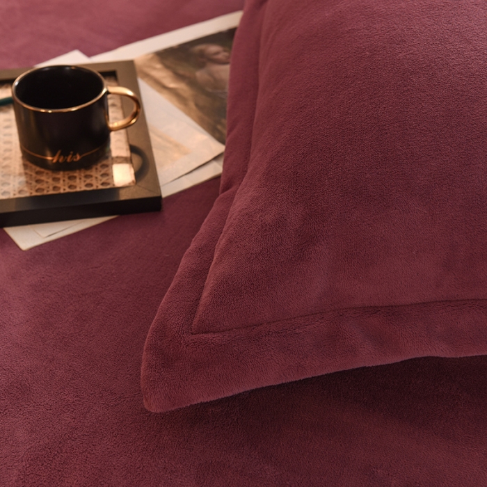 91家纺网 家纺一手货源 找家纺 甜之梦 2025新款牛奶绒单品枕套一对紫豆沙