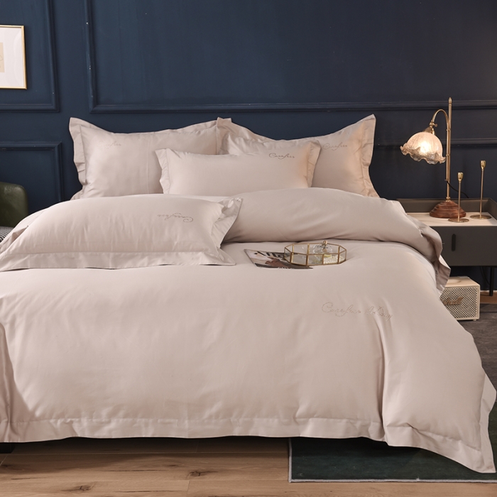 91家纺网 家纺一手货源 找家纺 （总）甜之梦2025新款13374经典工艺款纯色长绒棉四件套