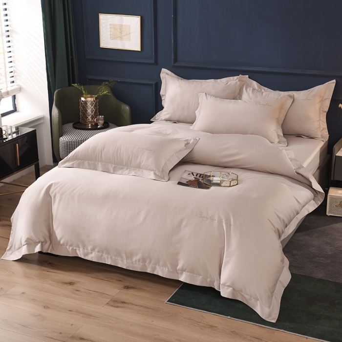 91家纺网 家纺一手货源 找家纺 （总）甜之梦2025新款13374经典工艺款纯色长绒棉四件套