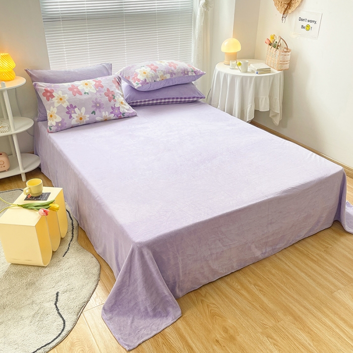 91家纺网 家纺一手货源 找家纺 金爱家 2021新款牛奶绒暖边四件套 思慕