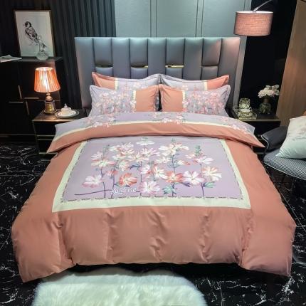 91家纺网 家纺一手货源 找家纺 （总2）金爱家 2021新款大版磨毛花卉系列四件套