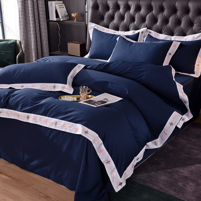 91家纺网 家纺一手货源 找家纺 （总）甜之梦2025新款13374经典北欧风工艺款纯色四件套