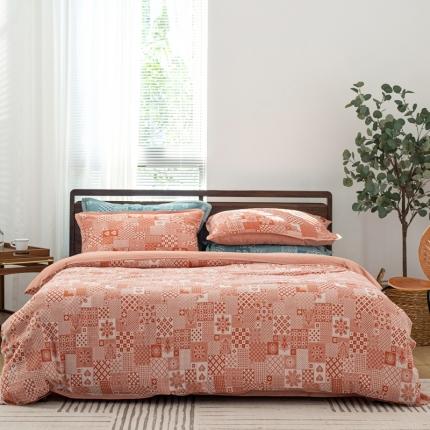 91家纺网 家纺一手货源 找家纺 （总）子和 2021新款A类全棉双层纱大提花四件套