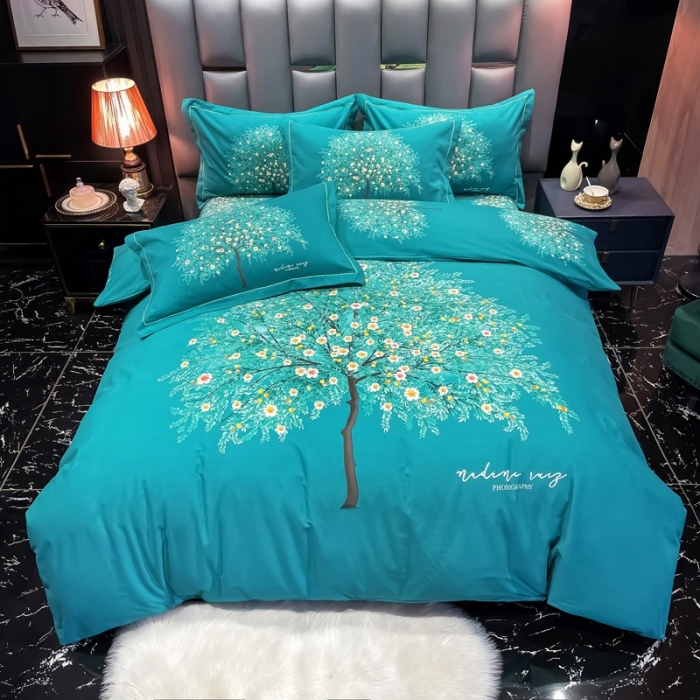 91家纺网 家纺一手货源 找家纺 金爱家 2021新款大版磨毛花卉系列四件套 四季春