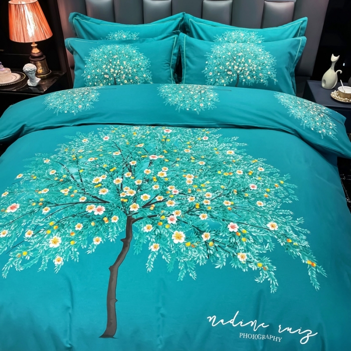 91家纺网 家纺一手货源 找家纺 金爱家 2021新款大版磨毛花卉系列四件套 四季春