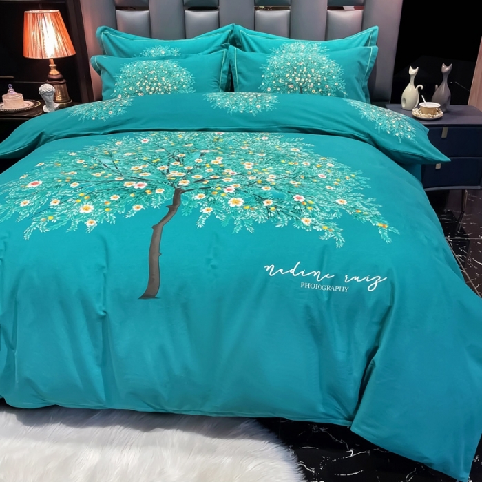 91家纺网 家纺一手货源 找家纺 金爱家 2021新款大版磨毛花卉系列四件套 四季春