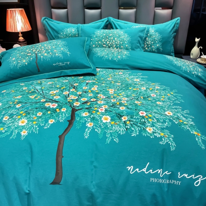 91家纺网 家纺一手货源 找家纺 金爱家 2021新款大版磨毛花卉系列四件套 四季春