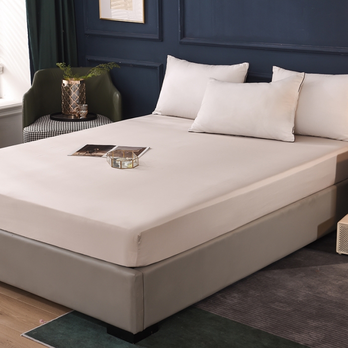 91家纺网 家纺一手货源 找家纺 甜之梦2025新款13374经典北欧风工艺款纯色单床笠 浅灰