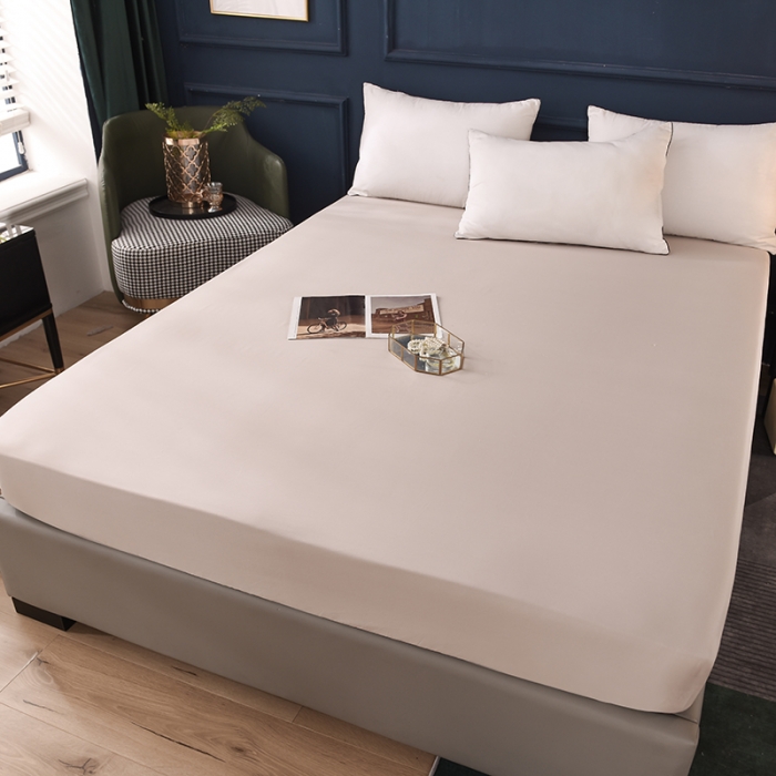 91家纺网 家纺一手货源 找家纺 甜之梦2025新款13374经典北欧风工艺款纯色单床笠 浅灰