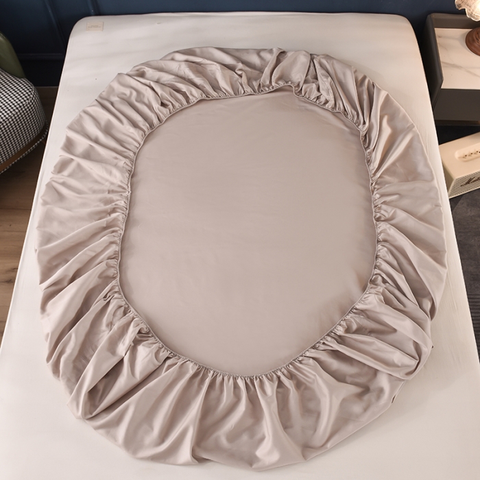 91家纺网 家纺一手货源 找家纺 甜之梦2025新款13374经典北欧风工艺款纯色单床笠 浅灰