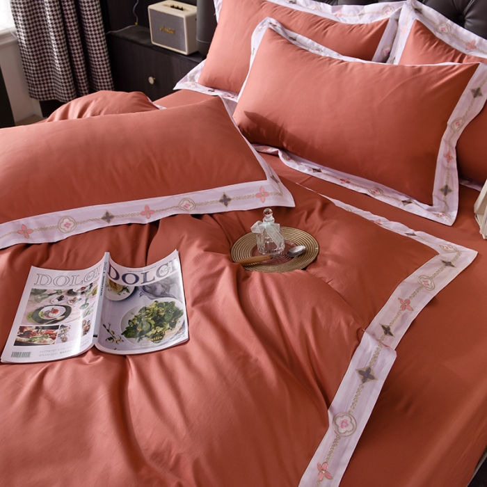 91家纺网 家纺一手货源 找家纺 甜之梦2025新款13374经典北欧风工艺款纯色四件套 咖色