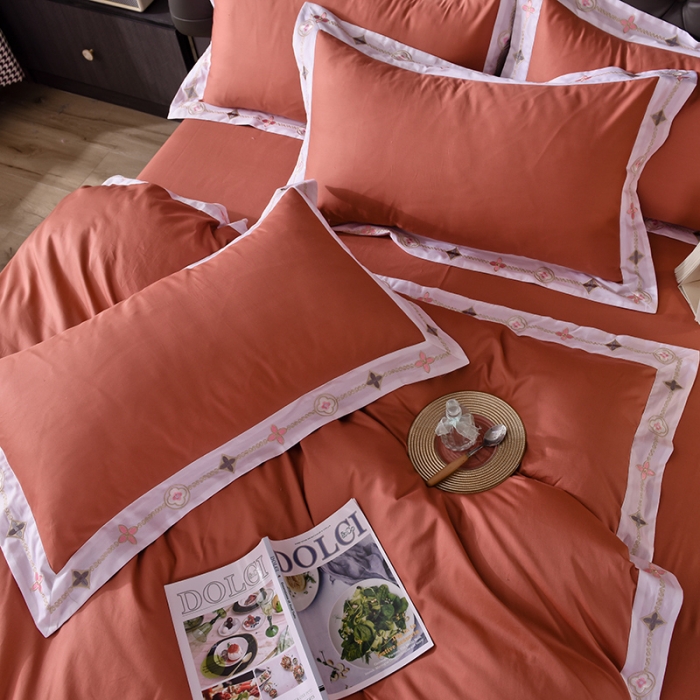 91家纺网 家纺一手货源 找家纺 甜之梦2025新款13374经典北欧风工艺款纯色四件套 咖色