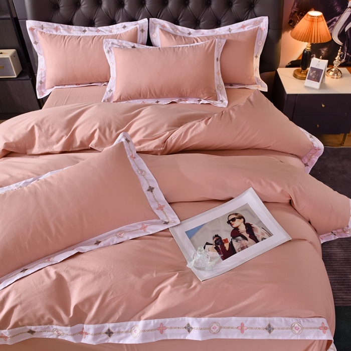 91家纺网 家纺一手货源 找家纺 甜之梦2025新款13374经典北欧风工艺款纯色四件套 玉色