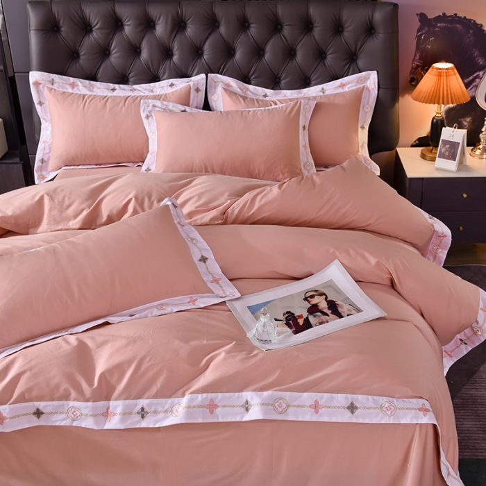 91家纺网 家纺一手货源 找家纺 甜之梦2025新款13374经典北欧风工艺款纯色四件套 玉色