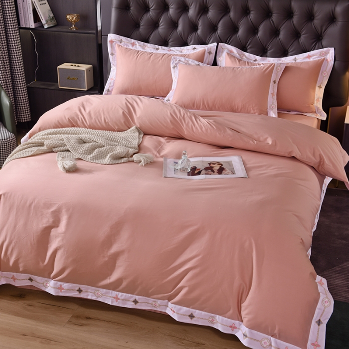 91家纺网 家纺一手货源 找家纺 甜之梦2025新款13374经典北欧风工艺款纯色四件套 玉色