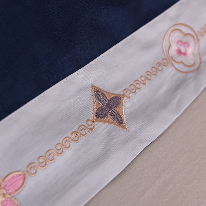 91家纺网 家纺一手货源 找家纺 甜之梦2025新款13374经典北欧风工艺款纯色单被套 藏青