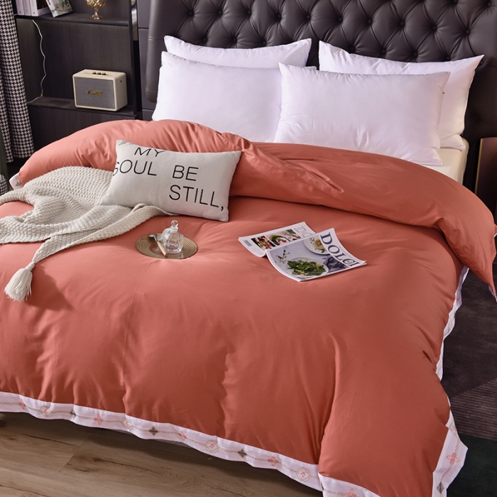 91家纺网 家纺一手货源 找家纺 甜之梦2025新款13374经典北欧风工艺款纯色单被套 咖色